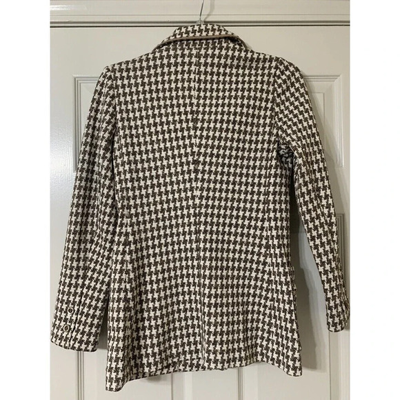 Vintage 70’s James Kenrob By Dalton Hounds Tooth Brown & White Blazer Size 8 - Picture 4 of 6